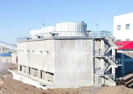 Concrete frame cooling tower